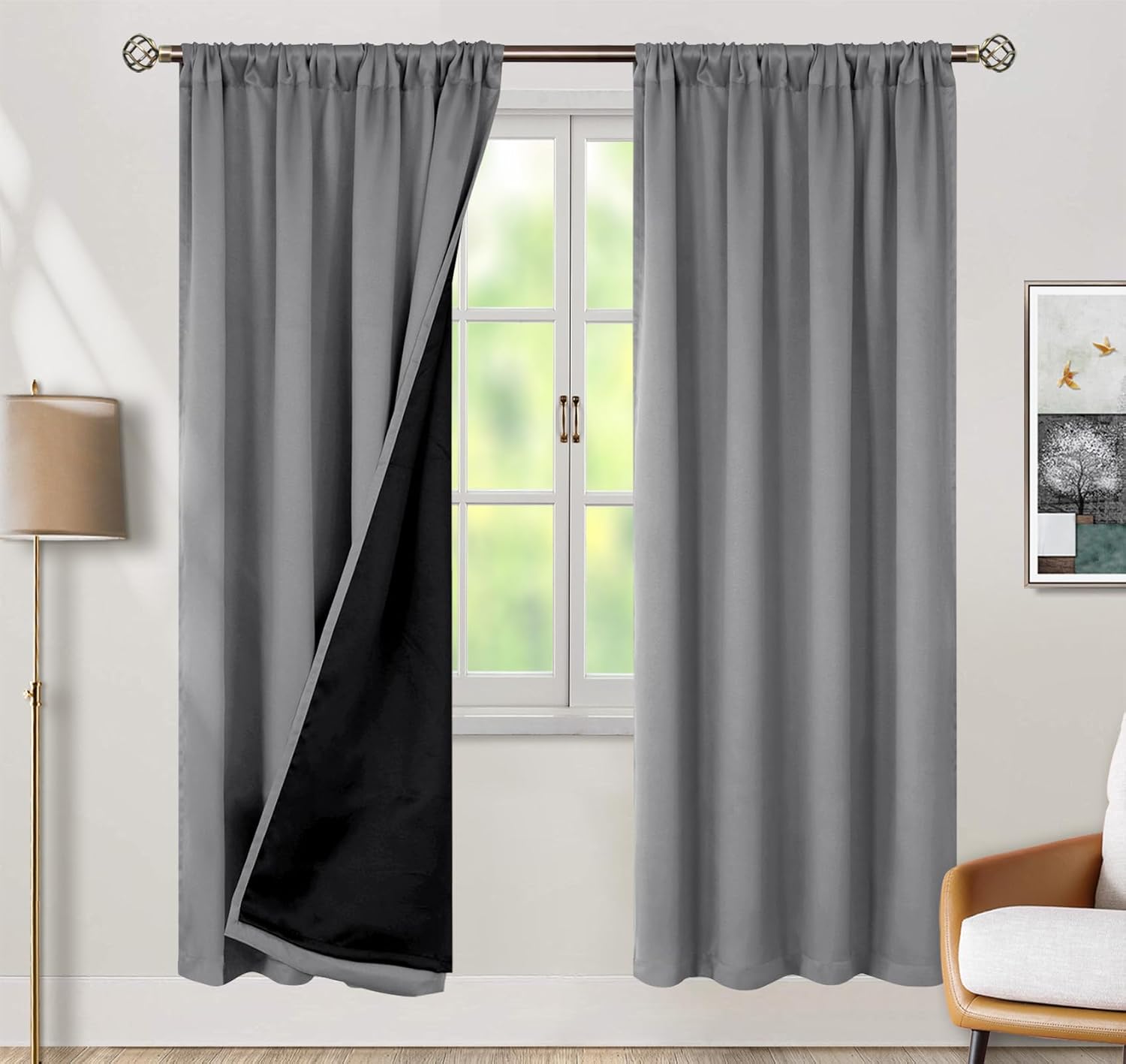 BGment 100% Blackout Curtains for Bedroom 84 Inch Length 2 Panels, Thermal Insulated Room Darkening Curtains Rod Pocket Soundproof…