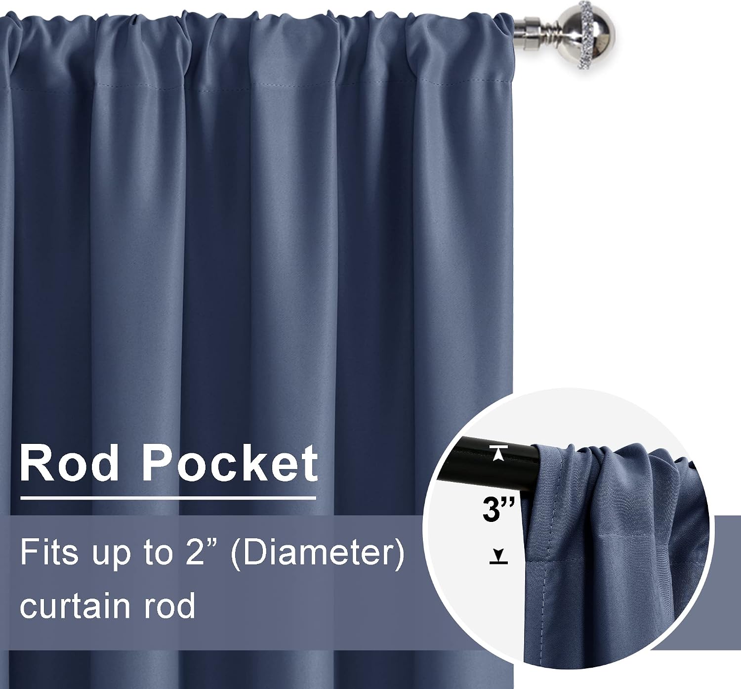 Jiuzhen Blackout Doorway Curtains 80 inch Length - 2 Panels Thermal Insulated Privacy Soundproof Rod Pocket Closet Door Curtains Room Divid…