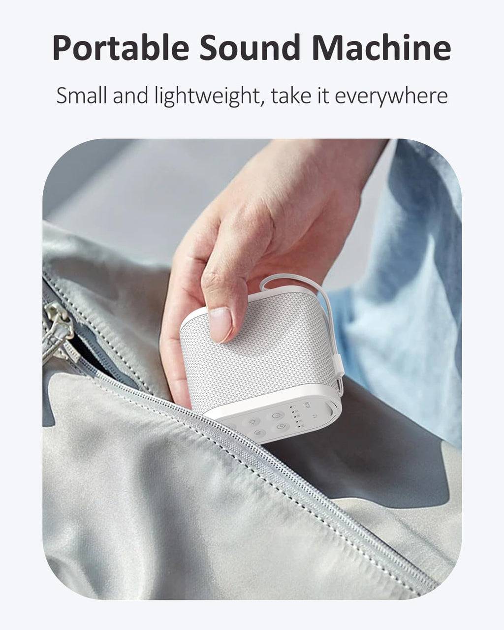 Portable Travel Sound Machine for Adults, Baby Sleeping: Super Long-Lasting & Rechargeable Battery, Headphone Jack, 21 Sounds - White…