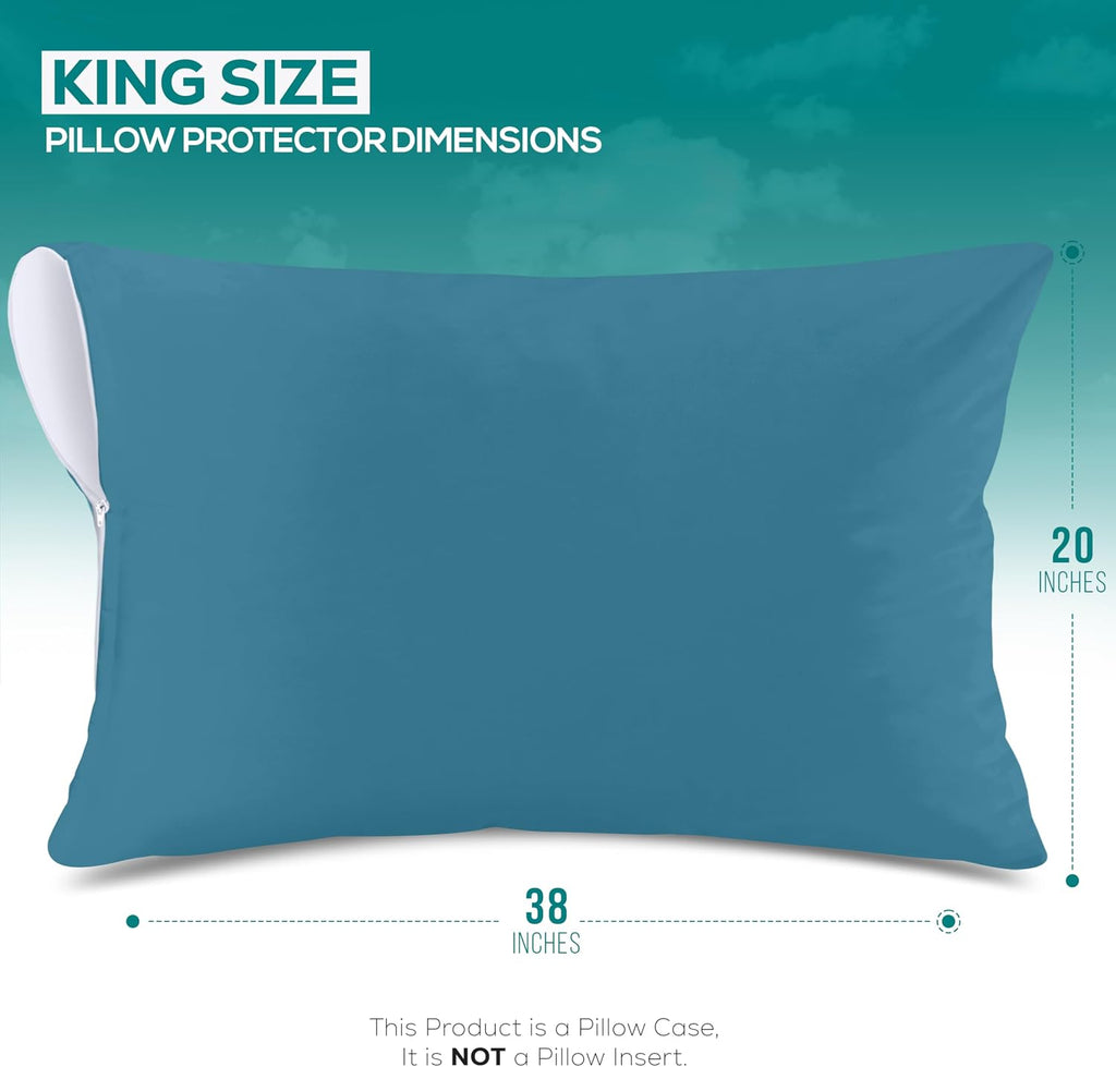 Utopiabedding Utopia Bedding 100% Waterproof Pillow Protectors with Zipper King Size (Set of 2), Bed Bug and Dust Mite Proof Zippered Pillo…