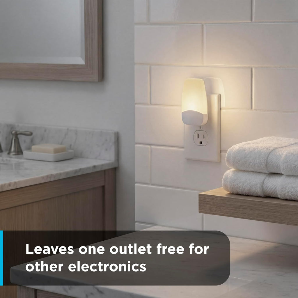 GE LED Night Lights Plug Into Wall, Dusk to Dawn Sensor, Ambient Lighting, Dorm Room Essentials, Nightlight for Bedroom, Bathroom Decor…