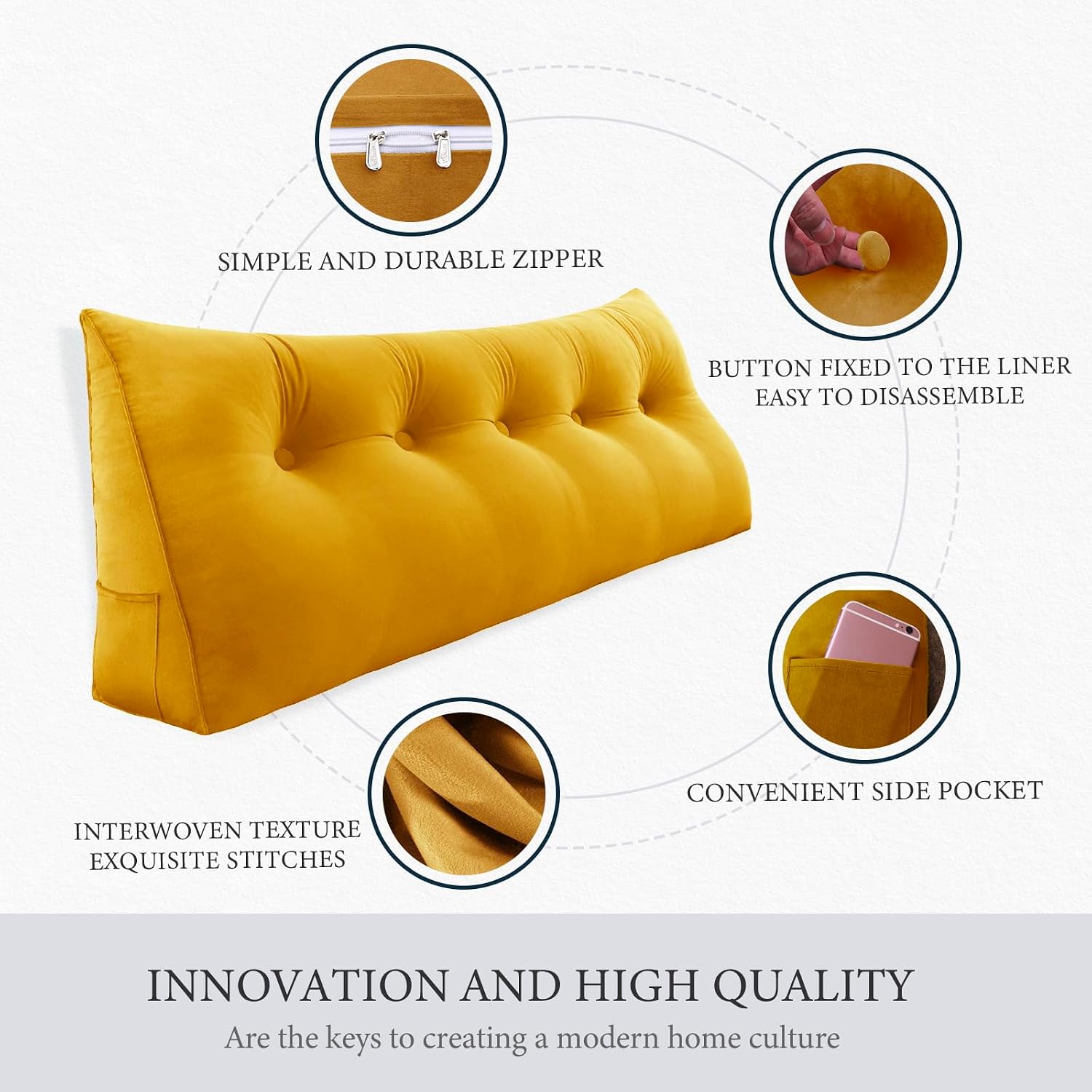 Headboard Pillow Twin for Dorm - Velvet Bed Wedge Headboard Reading Pillow for Sitting in Bed, Positioning Support Backrest Pillow with…