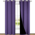 Nicetown Lilac Purple Full Shade Curtain Panels, Pair of Thermal Insulated & Energy Efficiency Blackout Curtains for Living Room Windows, L…