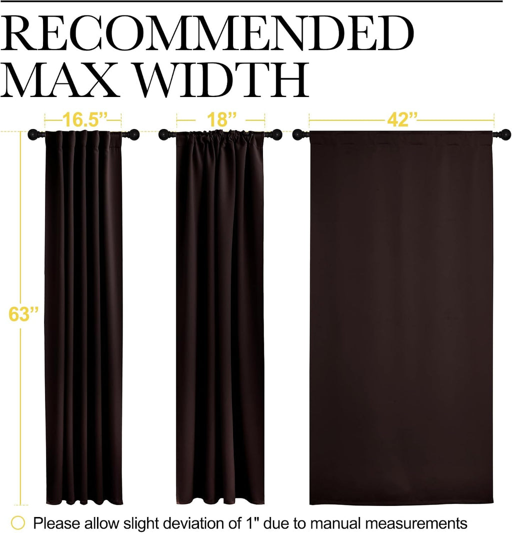 NICETOWN Blackout Curtain Panels for Living Room - (Toffee Brown Color) 42x63 Inch, 2 Panels Set, Thermal Insulated Room Darkening…