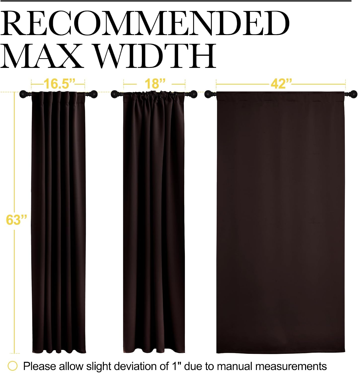 NICETOWN Blackout Curtain Panels for Living Room - (Toffee Brown Color) 42x63 Inch, 2 Panels Set, Thermal Insulated Room Darkening…