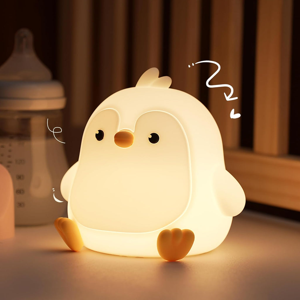 Led Cute Penguin Night Light, Dimmable Timer Nursery Kawaii Lamps, Super Squishy Silicone USB Rechargeable Touch Control Bedside Lamp…