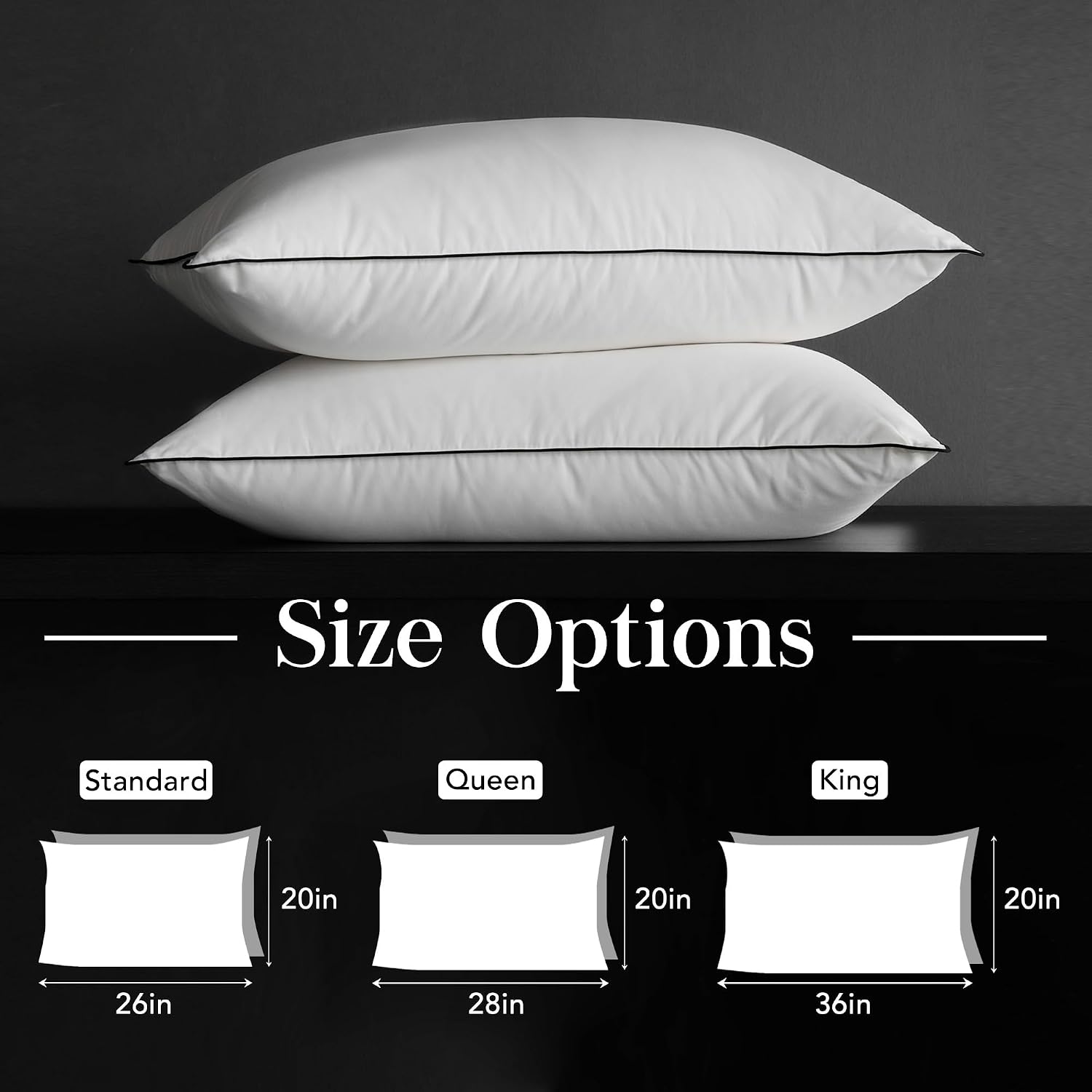 Bed Pillows, Luxury Hotel Collection White Premium DownPillow for Sleeping, 650 Fill Power,100% Cotton Fabric, Soft Support, Down…