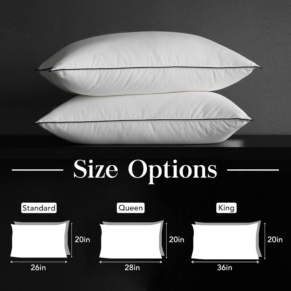 Down Pillows, Luxury Hotel Collection White Premium Bed Pillow for Sleeping, 650 Fill Power,100% Cotton Fabric, Soft Support, Down…
