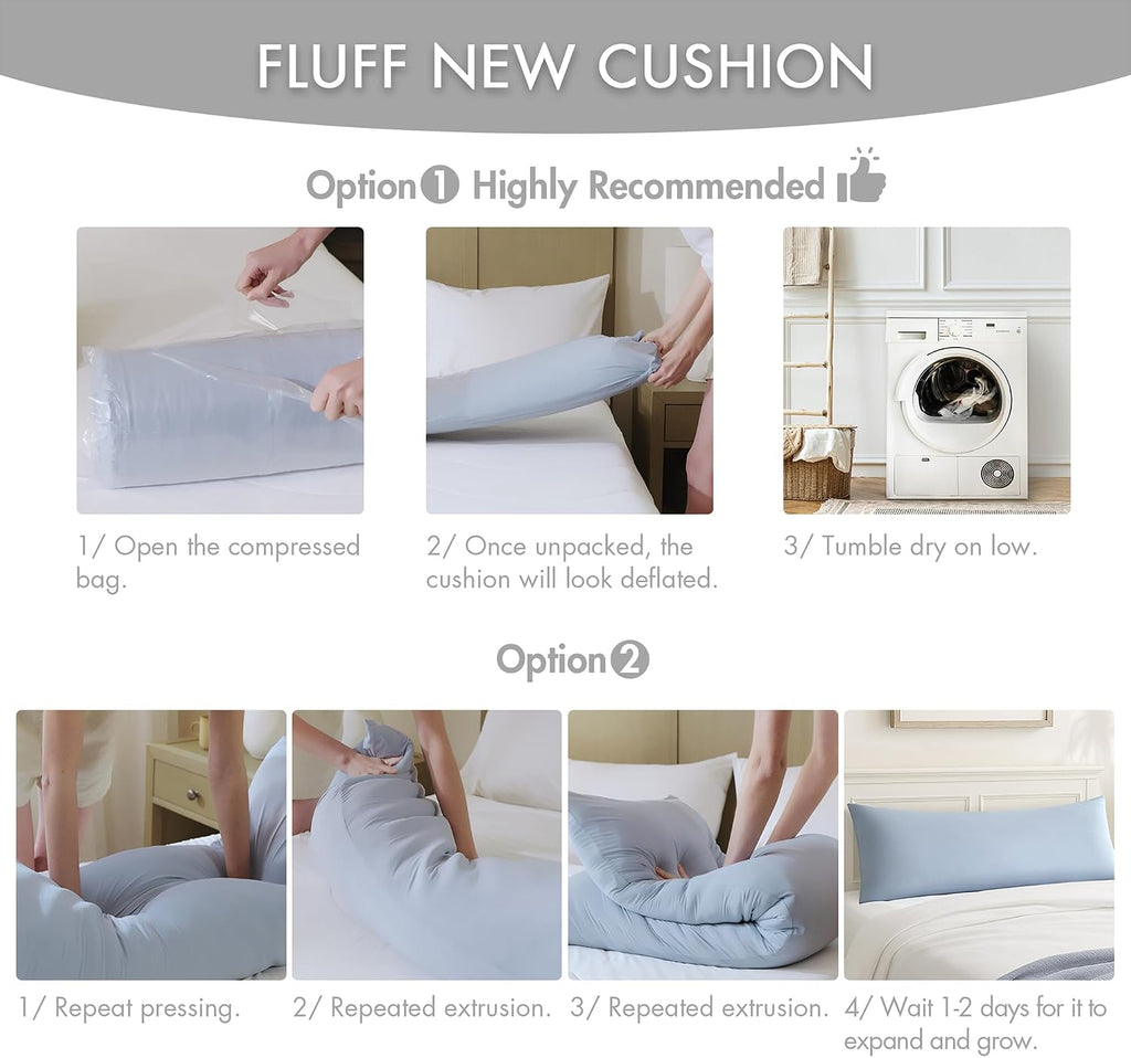 Madisonpark Madison Park Cooling Body Pillow for Side Sleepers & Hot Sleepers, 20"x54" Full Body Pillow with Memory Foam Fill, Pregnancy &…