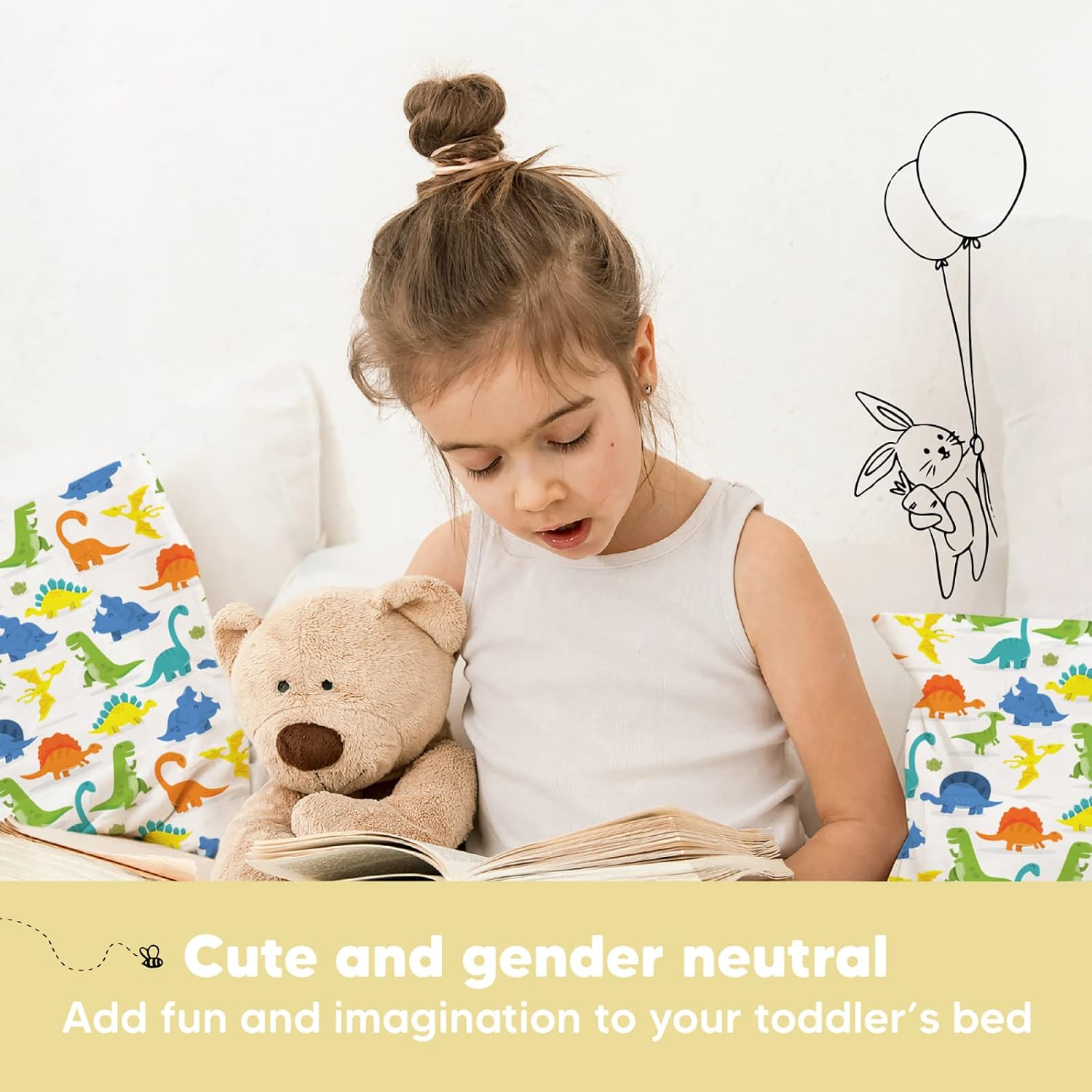 Toddler Pillow with Pillowcase - 13x18 My Little Dreamy Kids Travel Bed Pillows for Sleeping, Organic Cotton Small Pillowcase, Soft &…