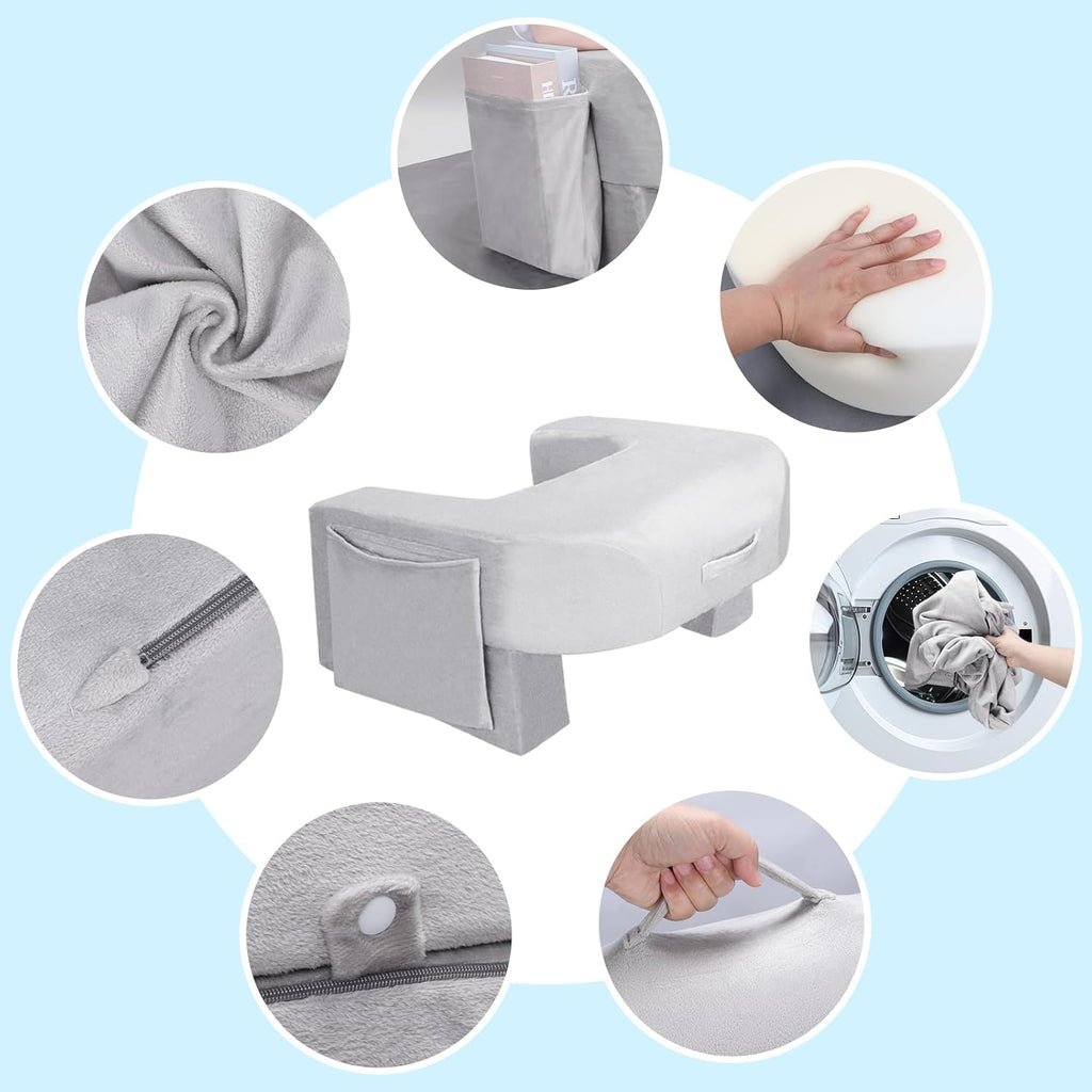 Soft Reading Pillow - Arm Rest Lap Desk Pillow for Adult - Premium Foam Bed Rest Pillow for Reading Working Playing Game or Sitting in…