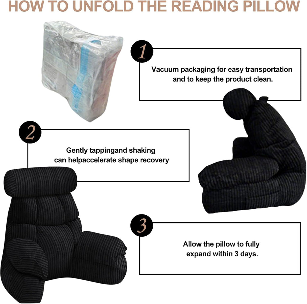 FXXUDVNIIN Back Pillow for Bed Sitting up – with 9.4" Armrest, for Reading, Gaming, Relaxing. Also Serves as tv Pillows for Sitting in…