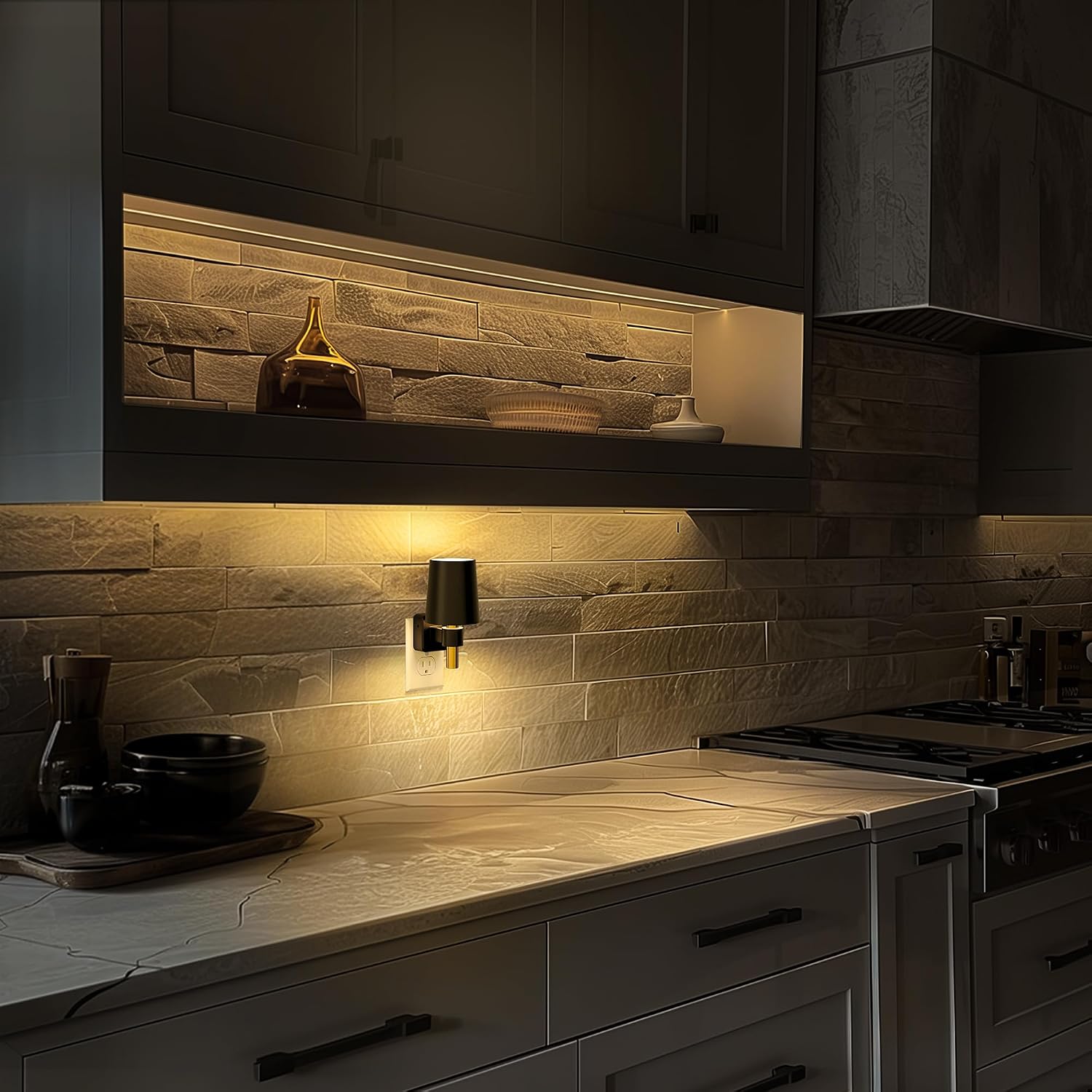 Briignite Night Light, Dimmable Night Lights Plug into Wall, Dusk to Dawn Sensor, Soft White 3000K, 0-100LM, Plug in NightLight, Vintage…