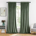 MIULEE Velvet Curtains Sage Green Thermal Insulated Blackout Curtain Drapes for Bedroom Living Room Darkening 90 Inches Long Curtains…