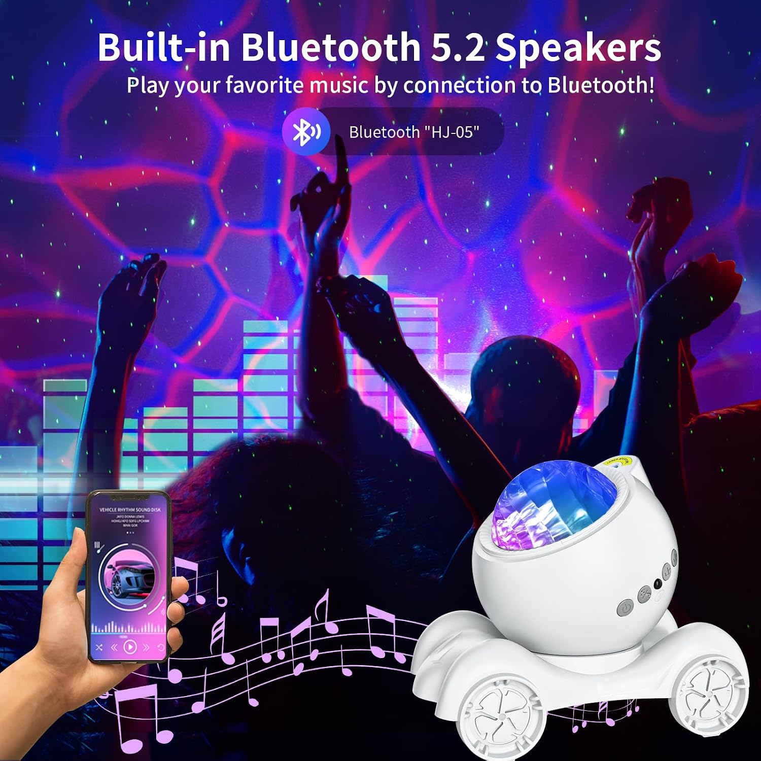 ENOKIK Star Projector, Galaxy Projector Built-in Bluetooth Speaker and 8 White Noise, Night Light for Kids Adults, Aurora Nebula Lamp for…