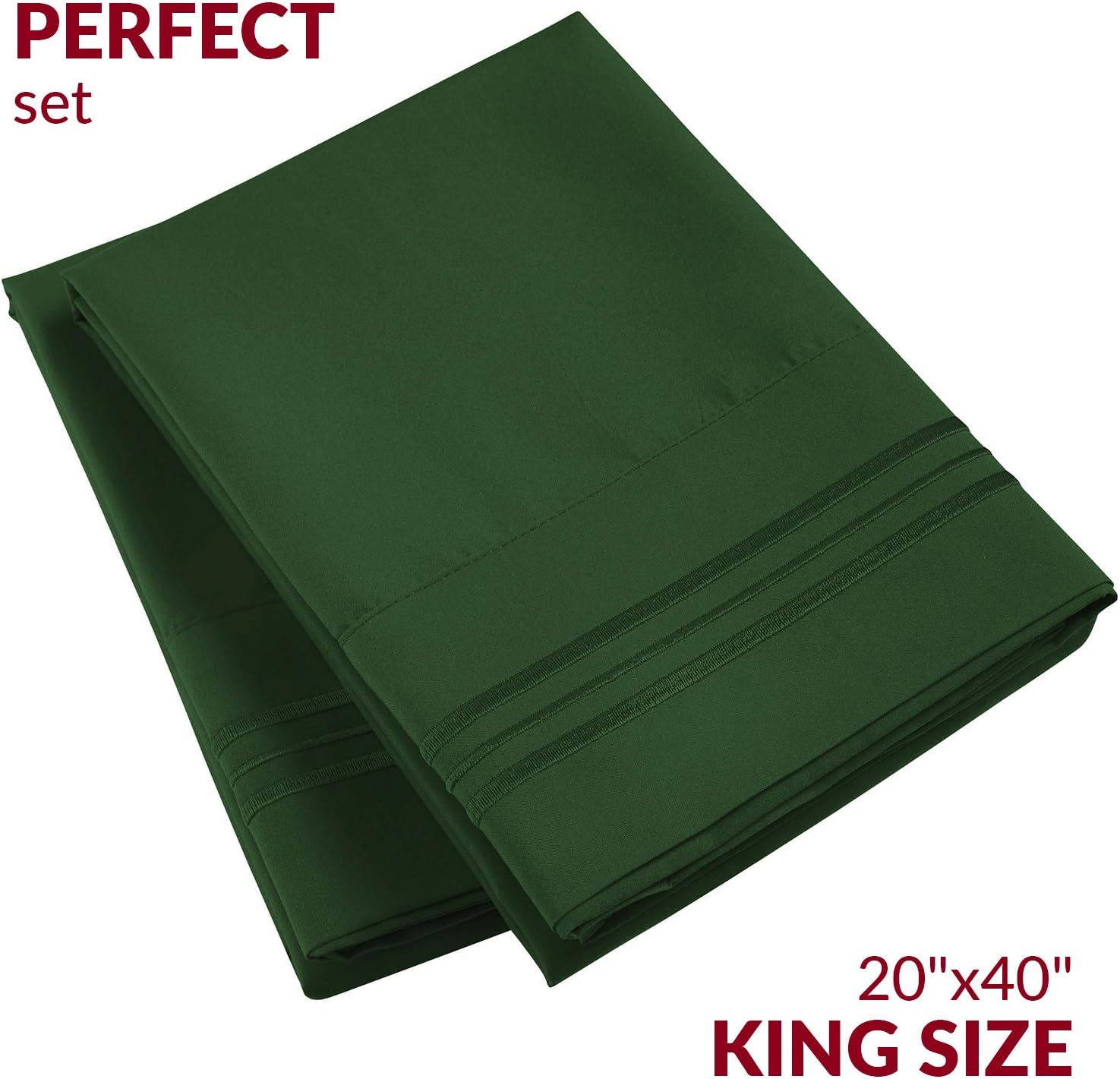 Mellanni Pillow Cases - Luxury, Extra Soft, Cooling Pillow Covers - 2 PC Iconic Collection Pillowcases - Envelope Closure (King 20" x 40",…