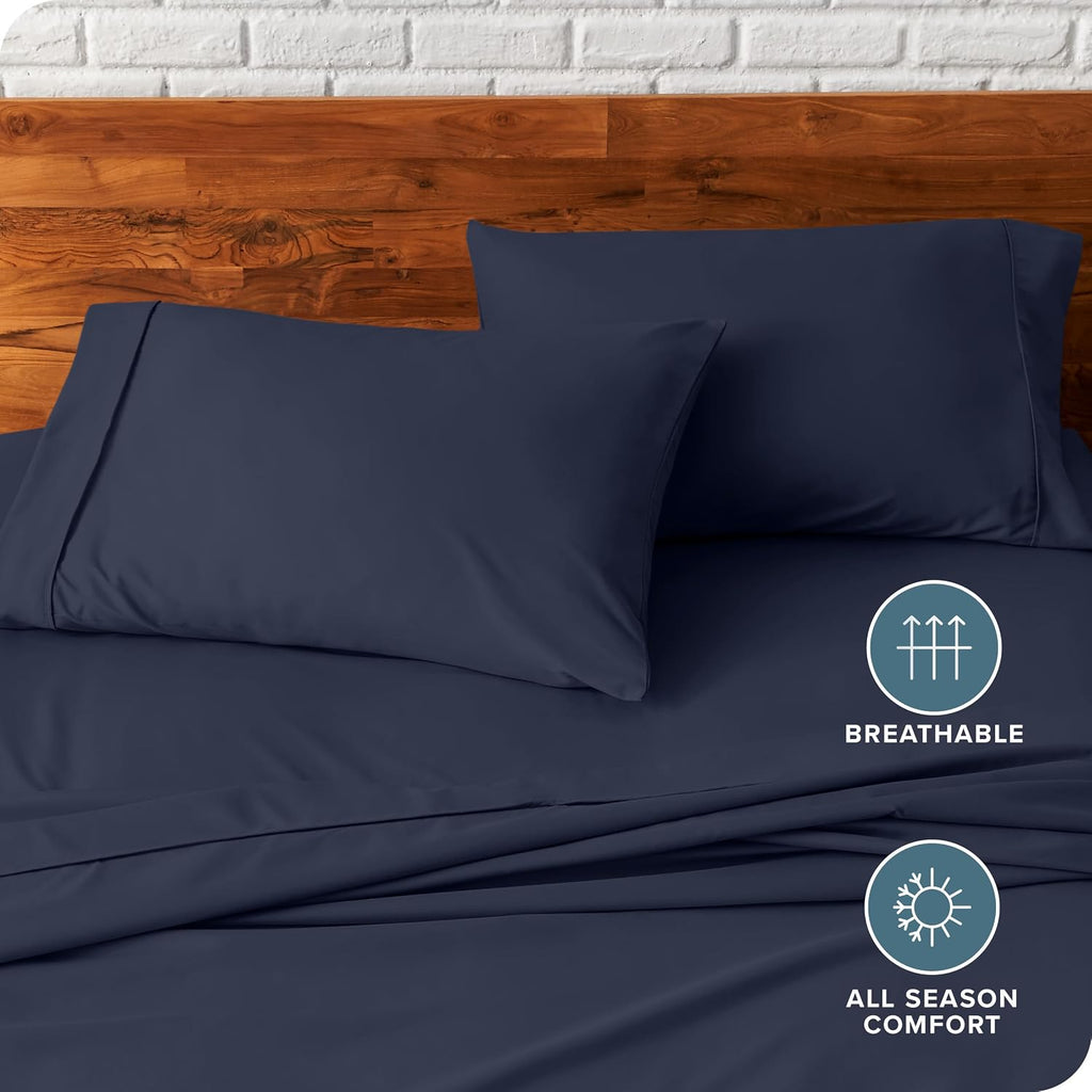 BareHome Bare Home 1800 Ultra-Soft Microfiber Pillowcase Set - Double Brushed - Hypoallergenic - Wrinkle Resistant (King Pillowcase Set of…