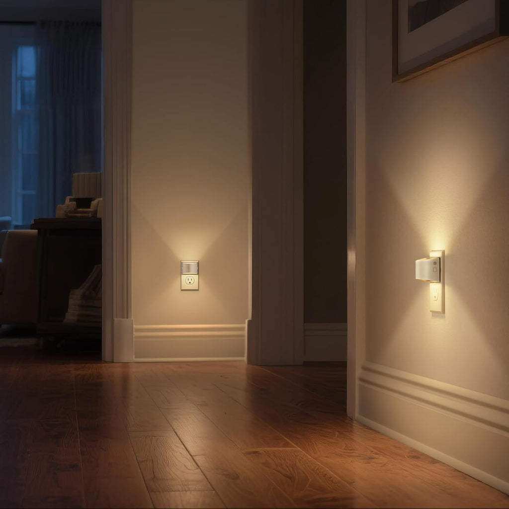 DORESshop LED Night Light[2 Pack], Night Lights Plug into Wall, 3 Level Brightness Adjustable Plug in Night Light, Dusk to Dawn Sensor…