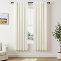 Pitalk Natural Cream Linen Blackout Curtains 64 Inch Length 2 Panels for Bedroom Living Room Black Out Linen Textured Window Drape Privacy…