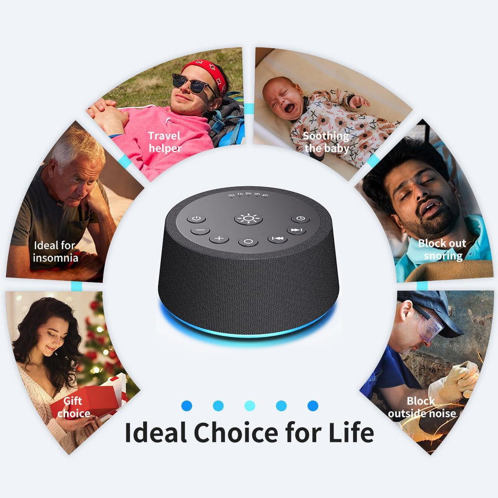 SoundLegend White Noise Sleep Sound Machines 30 Sounds 12 Colors Light 32-Level Volume 5 Timers for Home Travel Gift Adjustable…