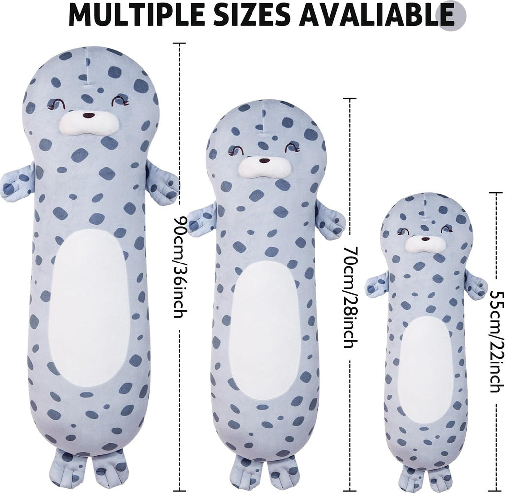 Dalmao 36inch Giant Seal Stuffed Animals Plush Body Pillow, Soft Chubby Large Ocean Seals Plush Toy Plushy Gift for Kids Boy Girl Birthday