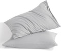 Ntbay Standard Cotton Pillowcases - Envelope Closure 20x26 Pillowcases Set of 2, Breathable and Soft Bed Pillow Cases, Light Grey Cotton Gr…