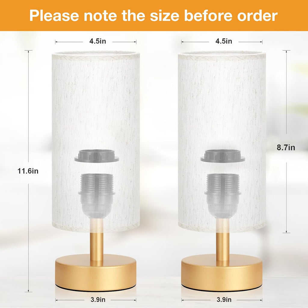 PartageiZ Small Table Lamp for Bedroom Set of 2 - Bedside Lamps for Night Stands, Minimalist Nightstand Light Lamp for Reading Room, Kids…