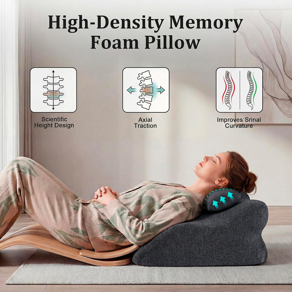 Ergonomic Contoured Support Pillow, 27°Angle Wedge Memory Foam Pillow, Multi-Functional Neck Back Waist Pillow for Bed Sleeping &…