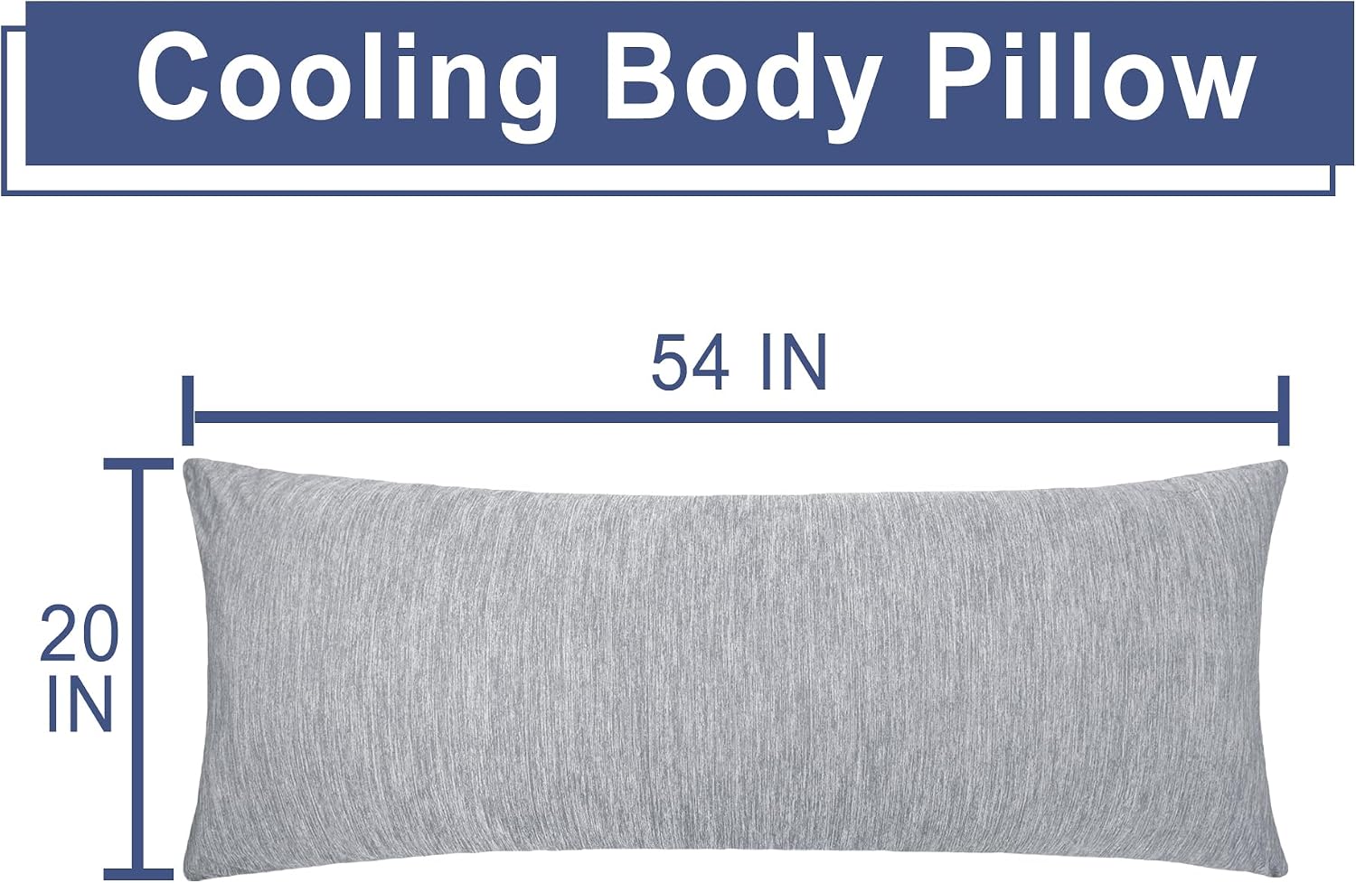 Dwcn Cooling Body Pillow for Adults, 20x54 Inch Light Grey - Shredded Memory Foam Body Pillow with Removable & Adjustable Filling, Full Bod…