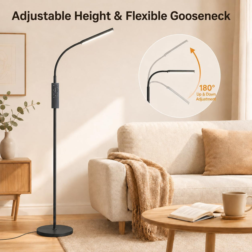 Wio-Mio Floor lamp, 15w/1000lm Bright LED Floor Lamp with Stepless Adjustable 3000K-6000K Colors and Dimmer, Remote and Touch Control…
