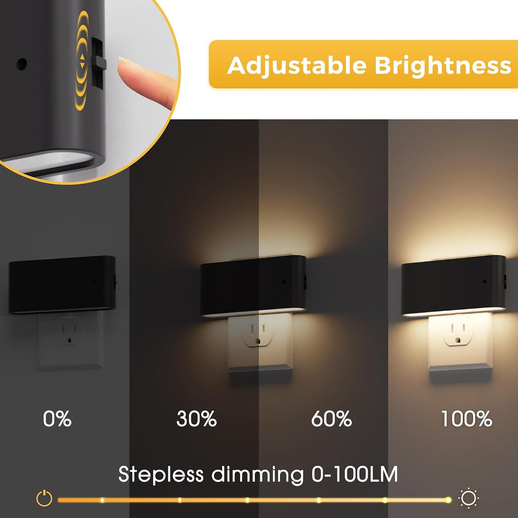 Llohasled L LOHAS LED Night Light, Dimmable Modern LED Night Lights Plug into Wall, Dusk to Dawn Sensor Night Lights for Kid, 0-100LM 3000K…