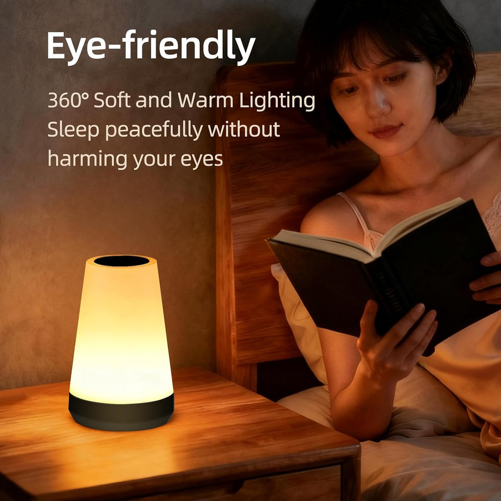 Night Light, Dimmable Touch Lamp and Remote Control, 13 RGB Colors & 5 Brightness, Rechargeable Bedside Table Lamp for Baby Kids Nursery…