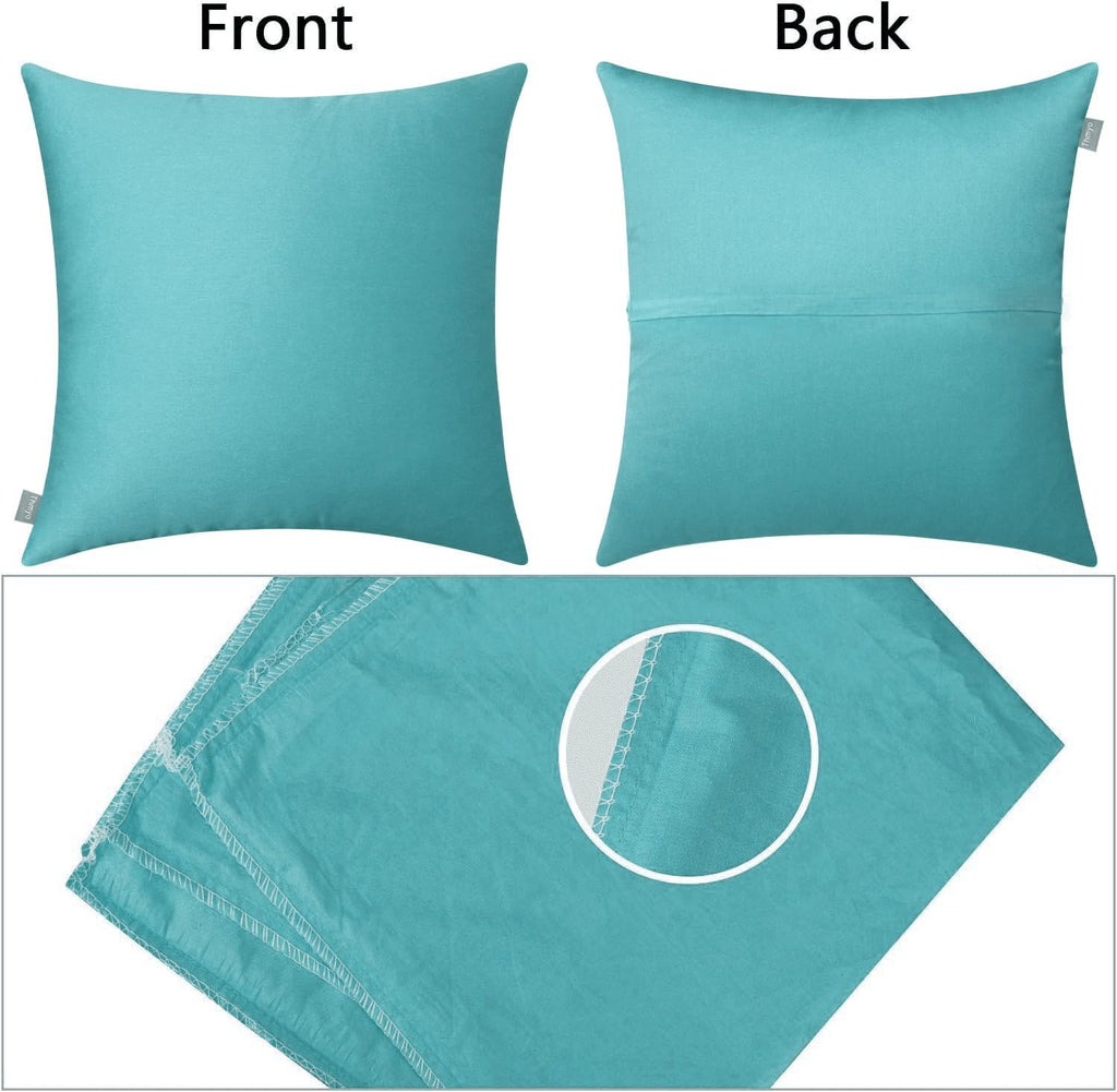 Thmyo 4-Pack 100% Cotton Comfortable Solid Decorative Throw Pillow Case, Square Cushion Cover Pillowcase Sublimation Blank Pillow Covers DI…