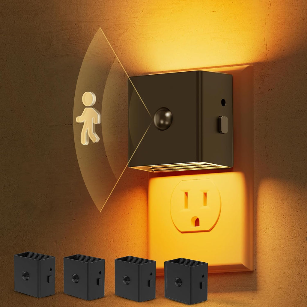 L LOHAS LED Motion Sensor Night Light, [4-Pack] Motion Activated Night Light, Motion Sensor and Dusk to Dawn Sensor, Brightness…