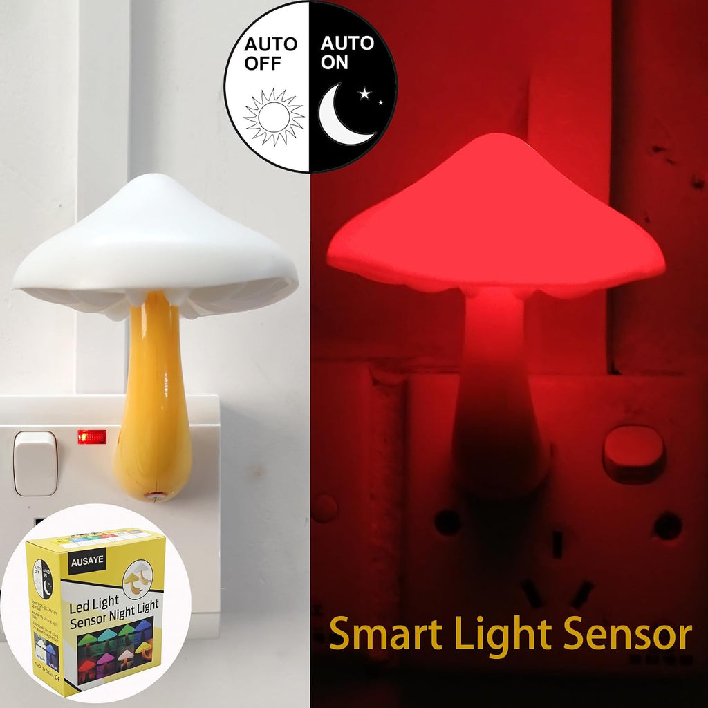 AUSAYE 3 Pack Sensor LED Night Lights Plug in Lamp Mushroom Light for Adults Kids NightLight…
