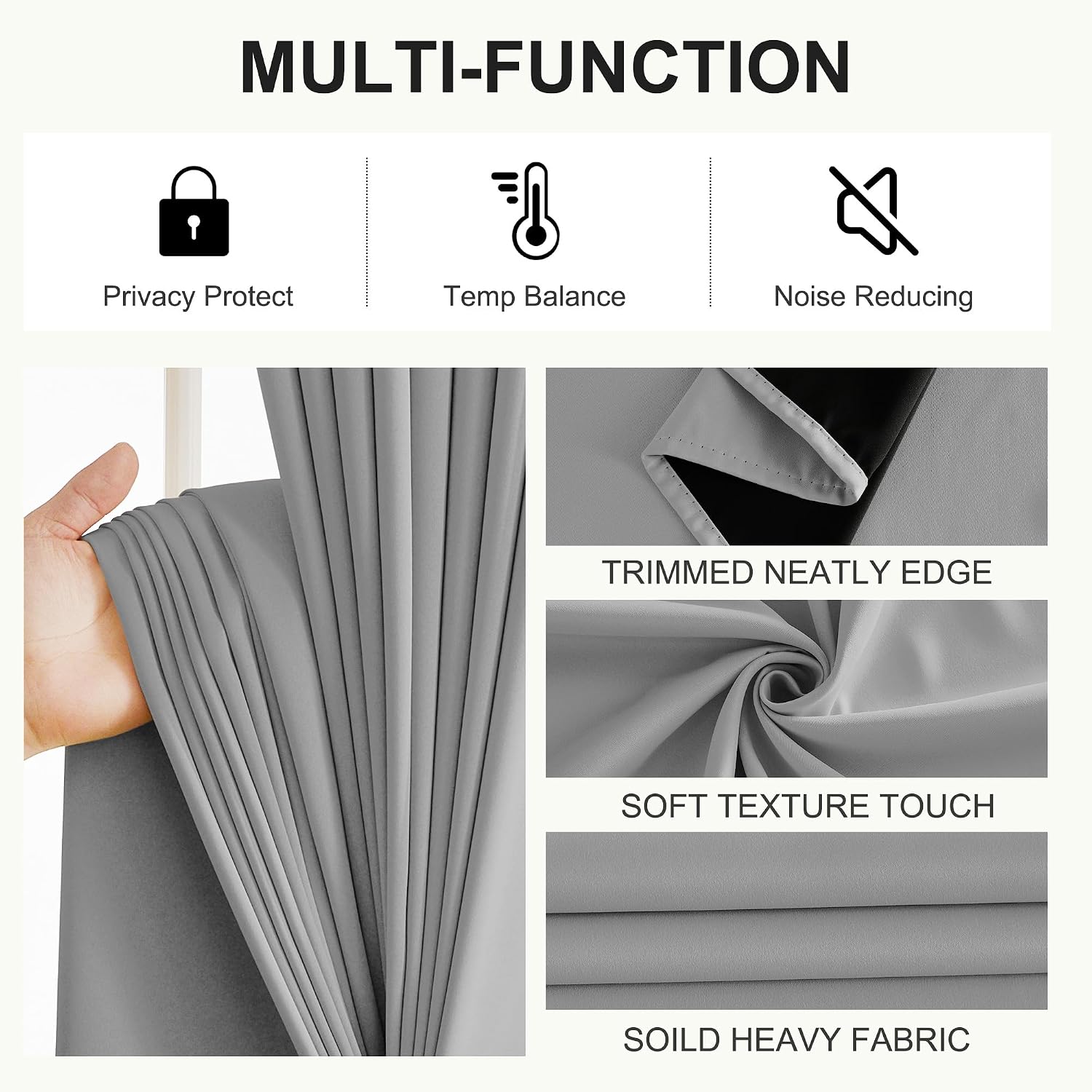 NICETOWN 100% Blackout Curtains for Bedroom 84 inch Long Thermal Insulated Blackout Curtains for Living Room, Energy Saving Grommet…