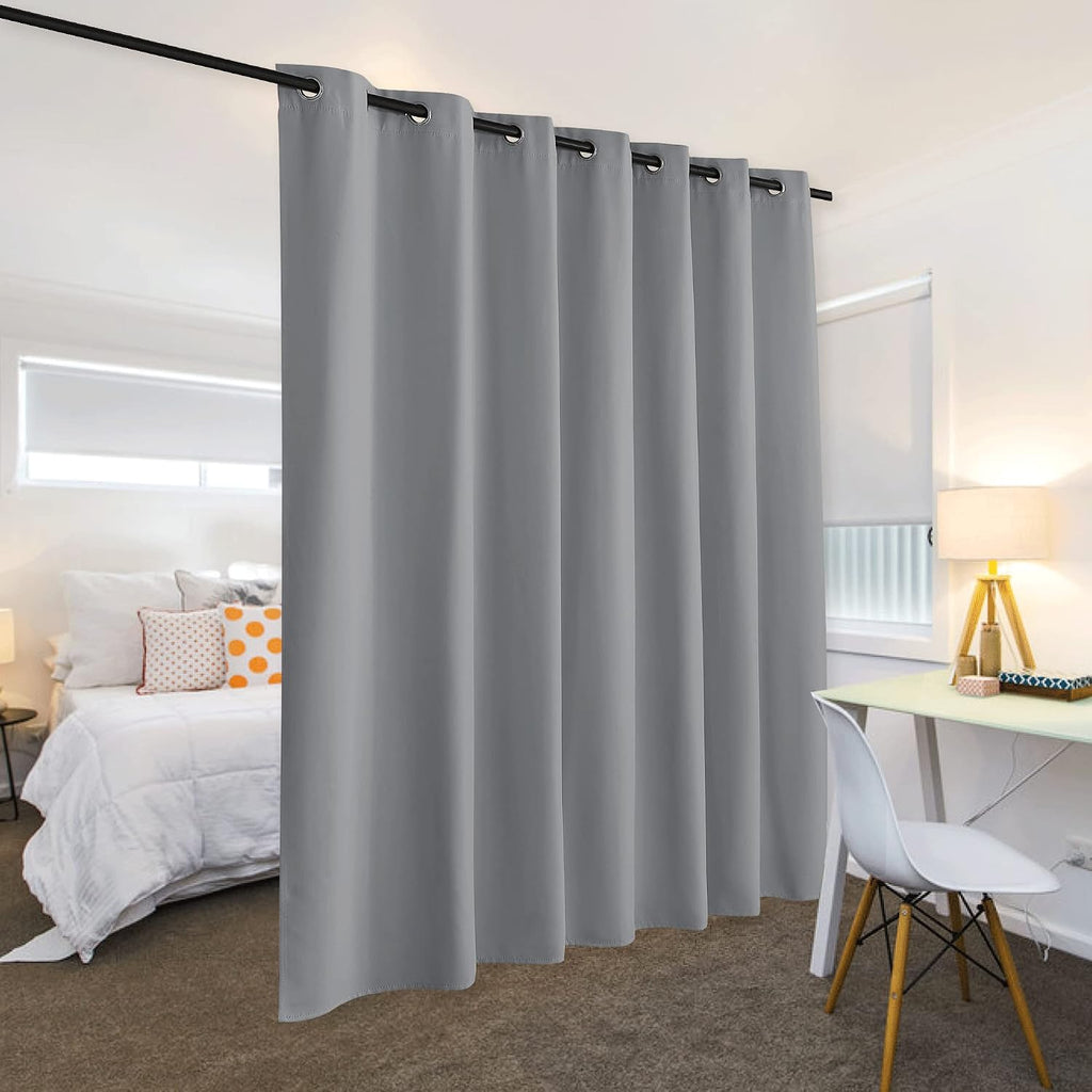 Rybhome RYB HOME Grey Room Divider Curtains, Total Privacy Blackout Curtains Screen Partition, Noise Block & Thermal Insulated Drapes for B…