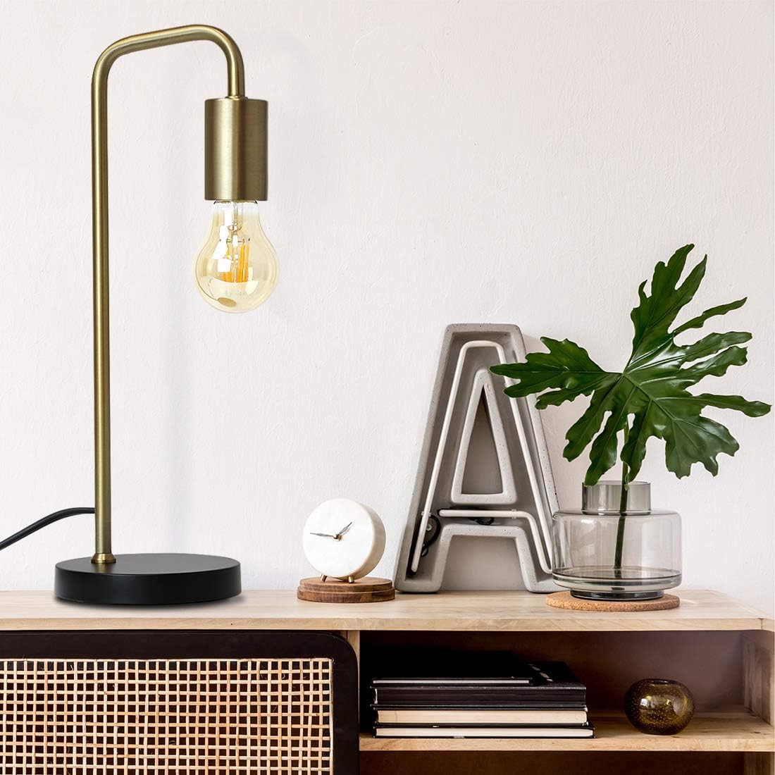 O’Bright Industrial Desk Lamp, 100% Metal Lamp, UL Certified Ceramic E26 Socket, Minimalist Design for Home Decoration, Table Lamp for…