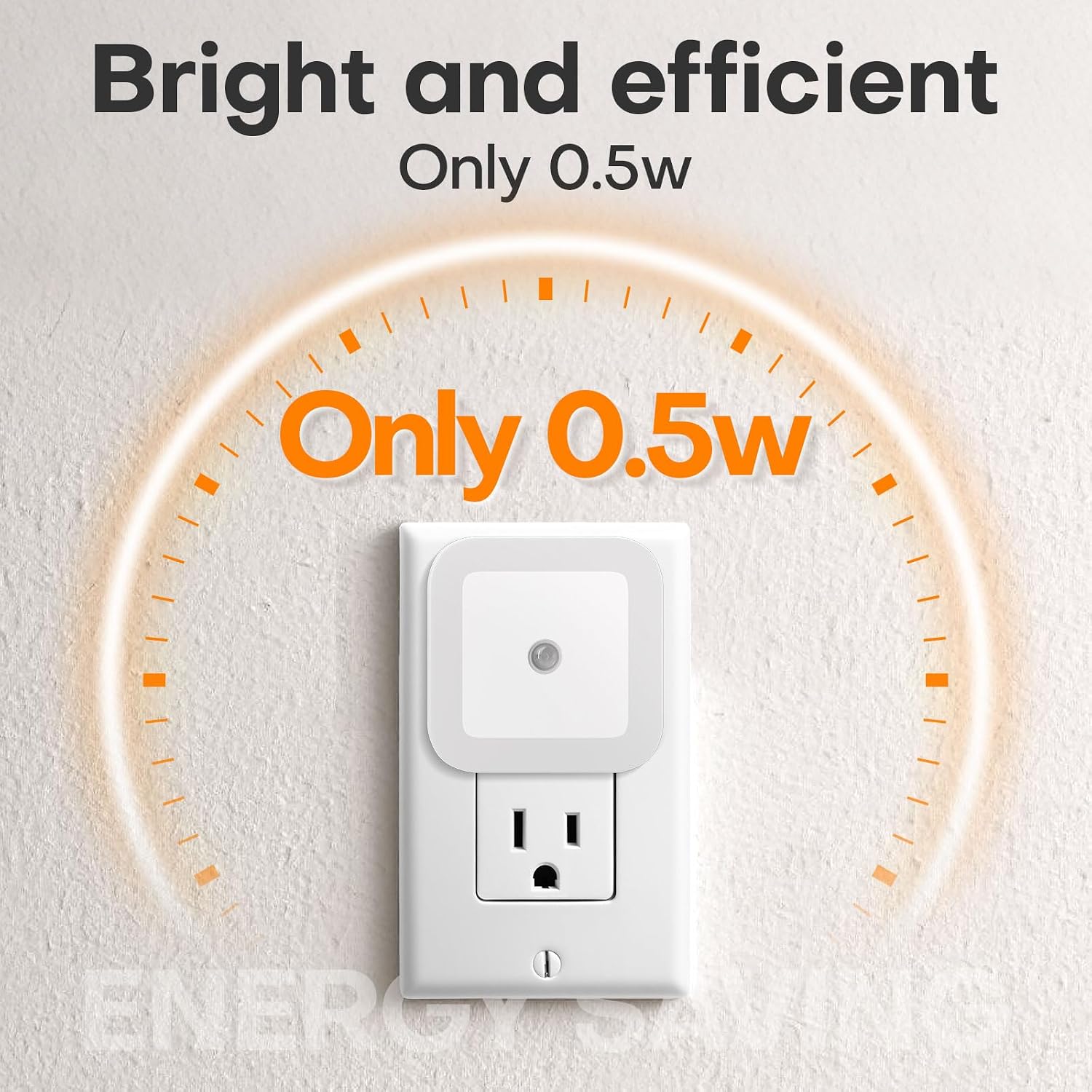 Night Light, 0.5W Daylight White LED Plug-in Night Light with Dusk to Dawn Sensor, Pack of 6 - Designed for Kids Room, Bedroom, Bathroom…
