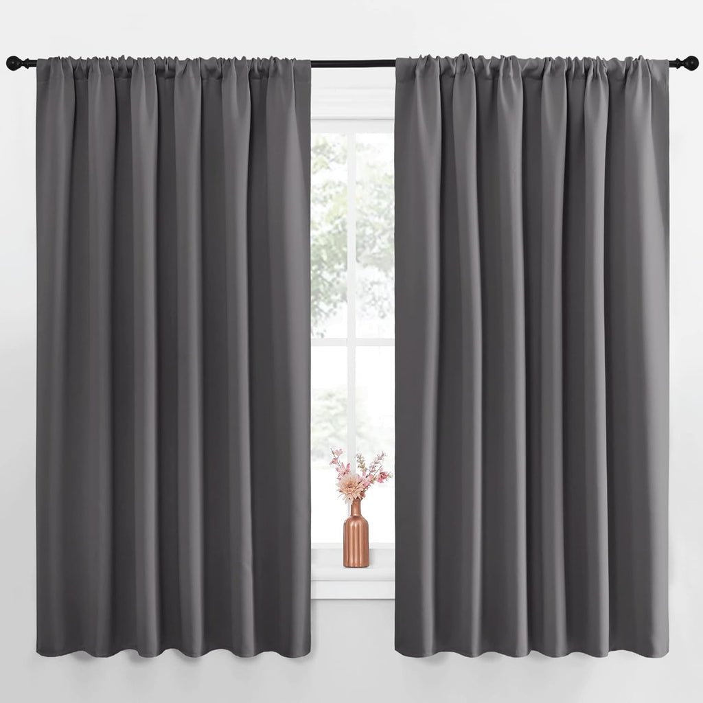 NICETOWN Blackout Curtain Panels for Window - Thermal Insulated Rod Pocket Blackout Drapes/Draperies for Dining Room (2 Panels, W70 x L63…