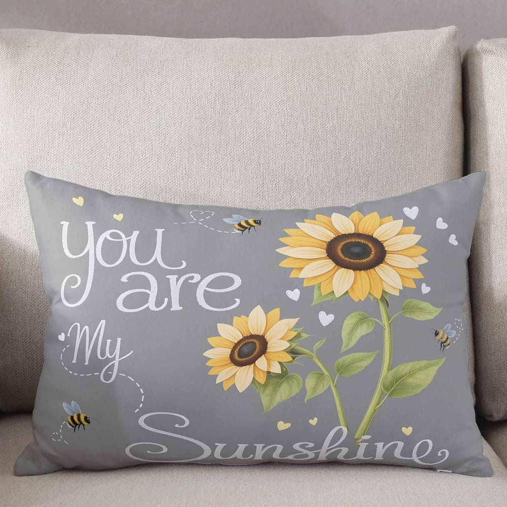 Rgaienmelw You Are My Sunshine Lumbar Throw Pillow Covers 12x20 Inches, Rectangle Decorative Pillowcase with Zipper, Yellow Sunflowers…
