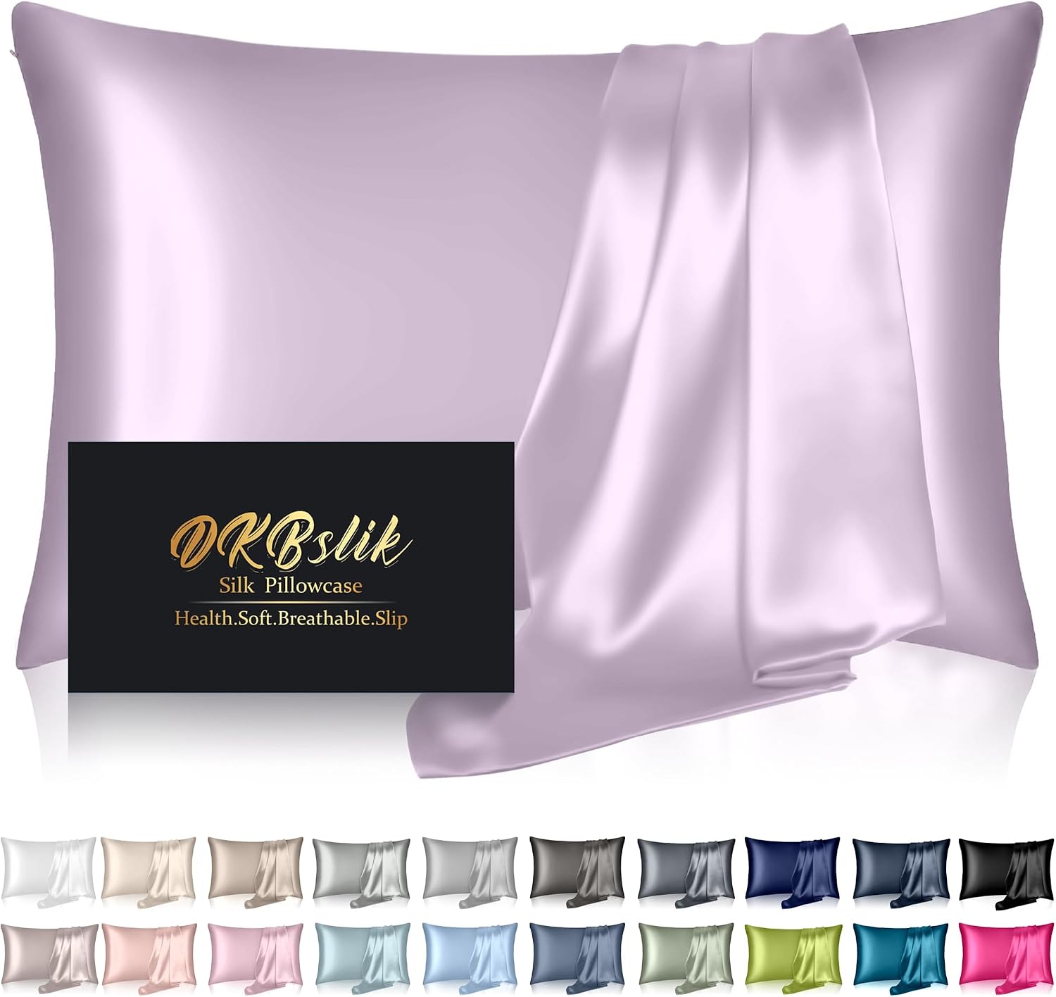 Home Silk Pillowcase for Hair and Skin, Mulberry Silk Pillow Cases Queen Size, Anti Acne Cooling Beauty Sleep Both Sides Natural Silk Satin…