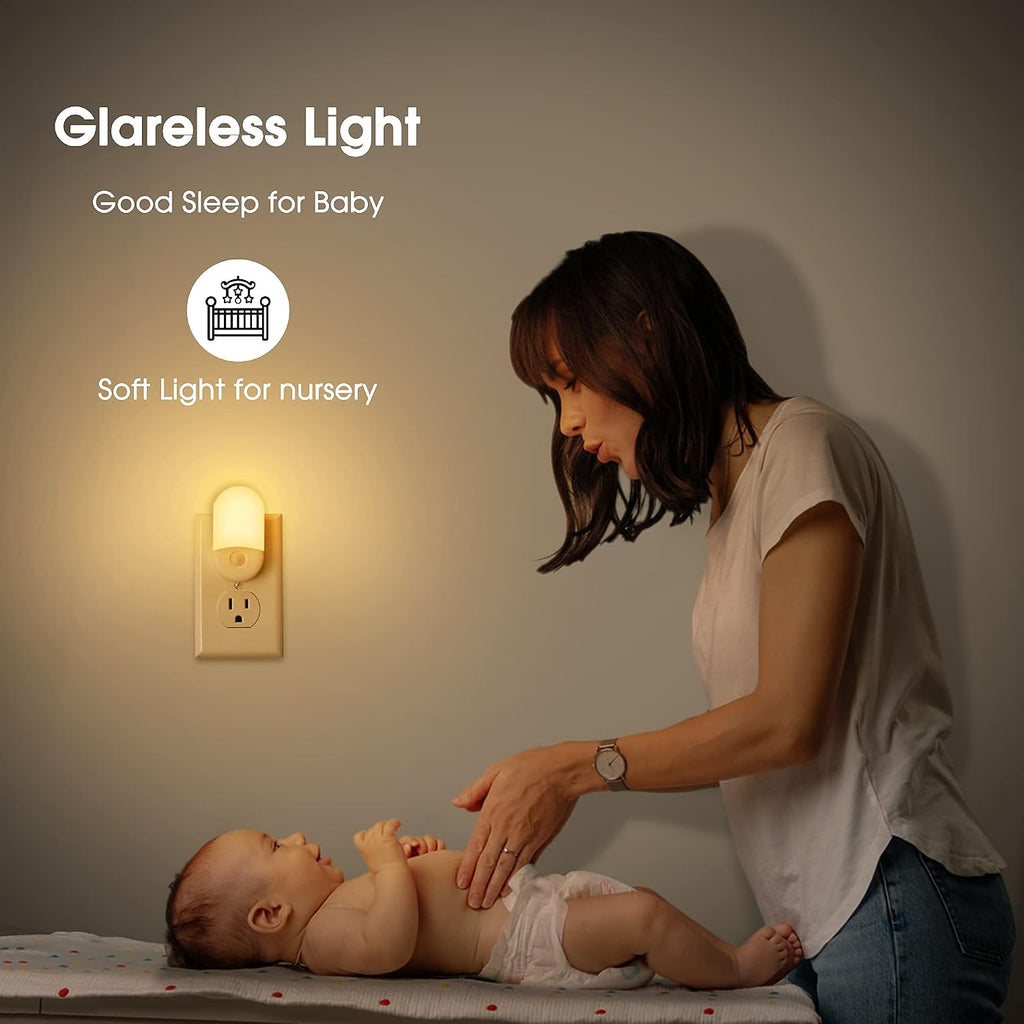 L LOHAS LED Night Lights Plug into Wall, [4 Pack] LED Night Light with Light Sensors, 30/60LM Nightlights for Kids Room, Soft White…