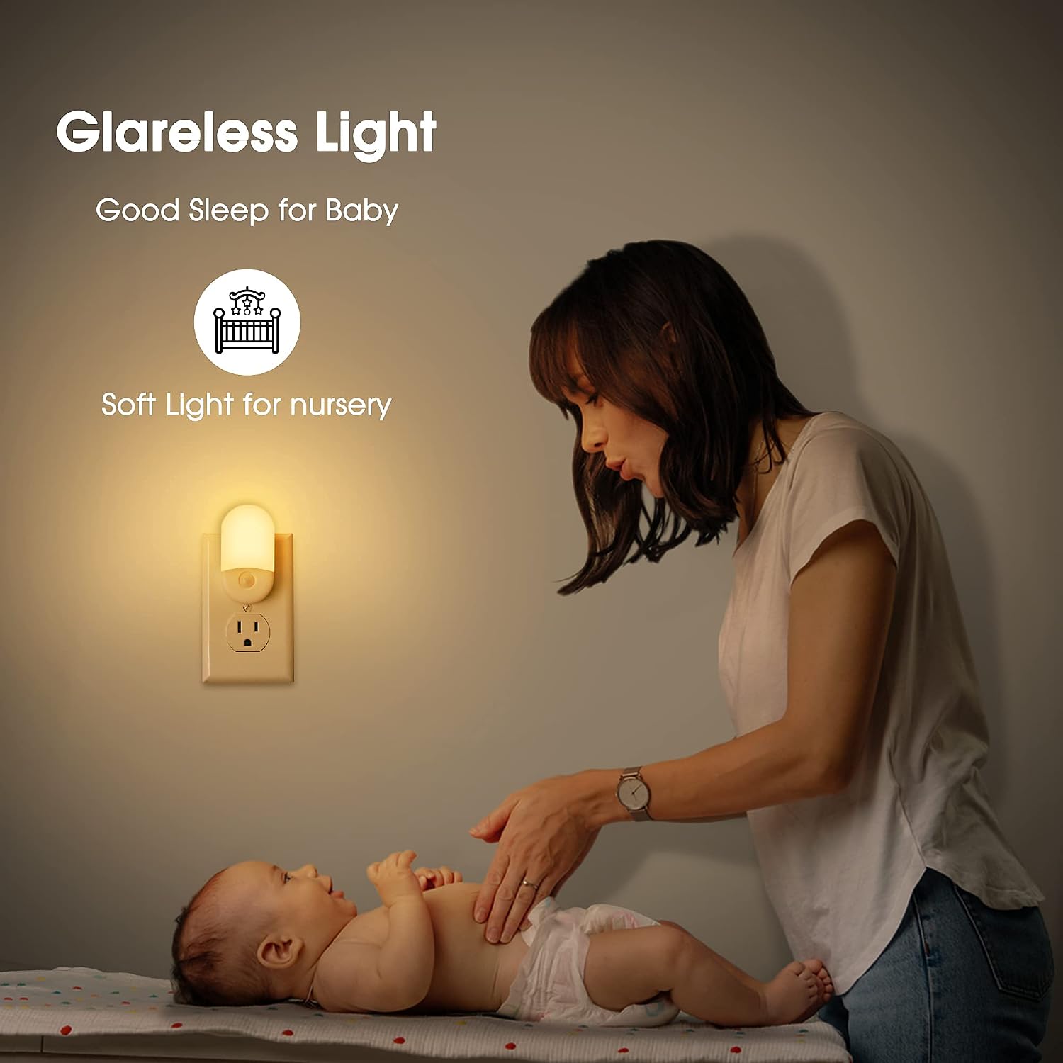 L LOHAS LED Night Lights Plug into Wall, [4 Pack] LED Night Light with Light Sensors, 30/60LM Nightlights for Kids Room, Soft White…