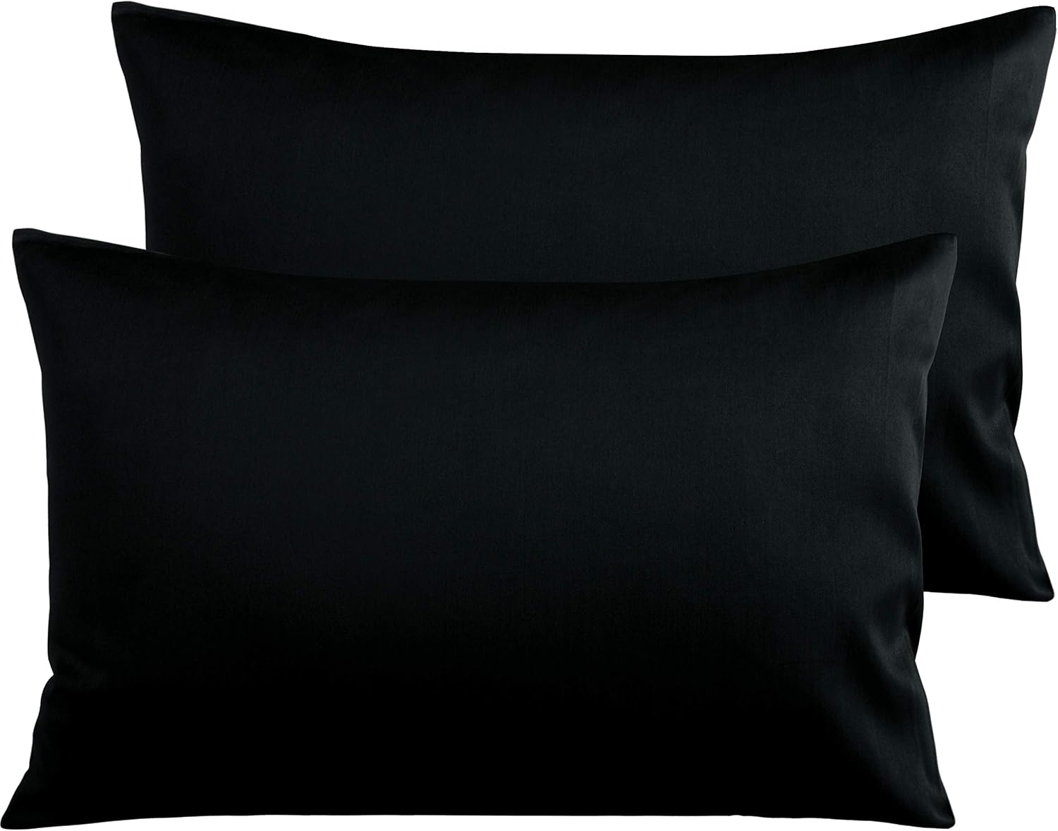 NTBAY Egyptian Cotton Queen Pillowcases - Set of 2, 500 Thread Count Cotton Pillowcases - Soft and Breathable Envelope Closure Pillow…
