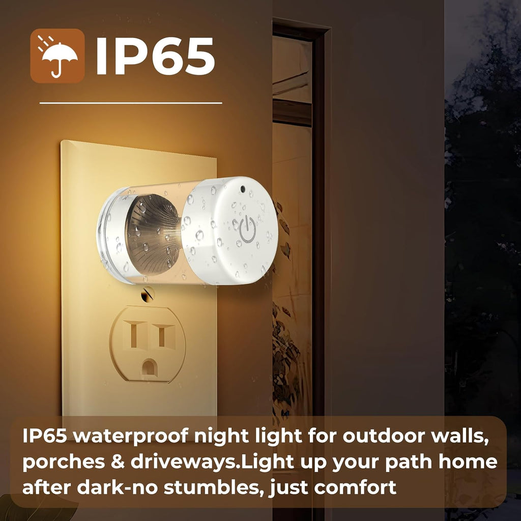 TSEXES 2 Pack LED Night Light Plug into Wall, 3000K/4000K/5000K Adjustable Color Temperature, Touch Control Dimmable Nightlight, Built-in…