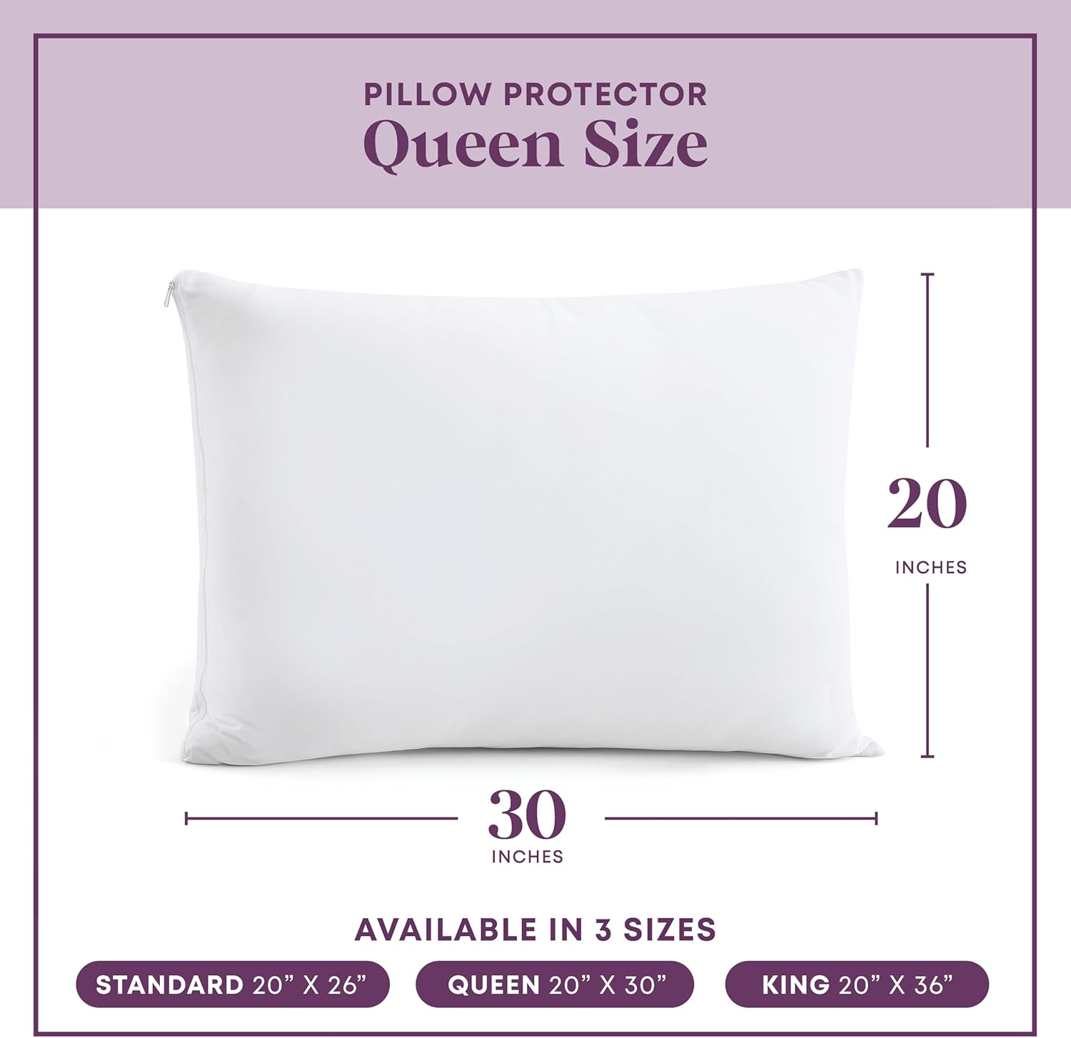 CirclesHome Pillow Protectors 4 Pack Queen Zippered - 100% Cotton Breathable Pillowcases - Protects Pillows from Dirt, Dust and Debris…
