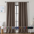 Simplebrand Ava Brown Blackout Curtains for Bedroom 96 Inches Long 2 Panels, Solid Thermal Insulated, Energy Saving Living Room Window Trea…