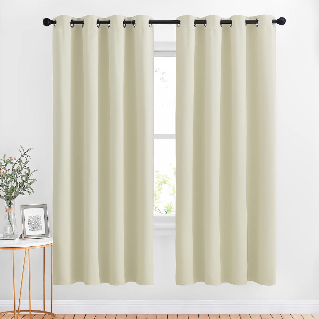 Nicetown Room Darkening Curtains & Drapes - Window Treatment Thermal Insulated Solid Grommet Light Block Panels for Bedroom/Living Room, Be…