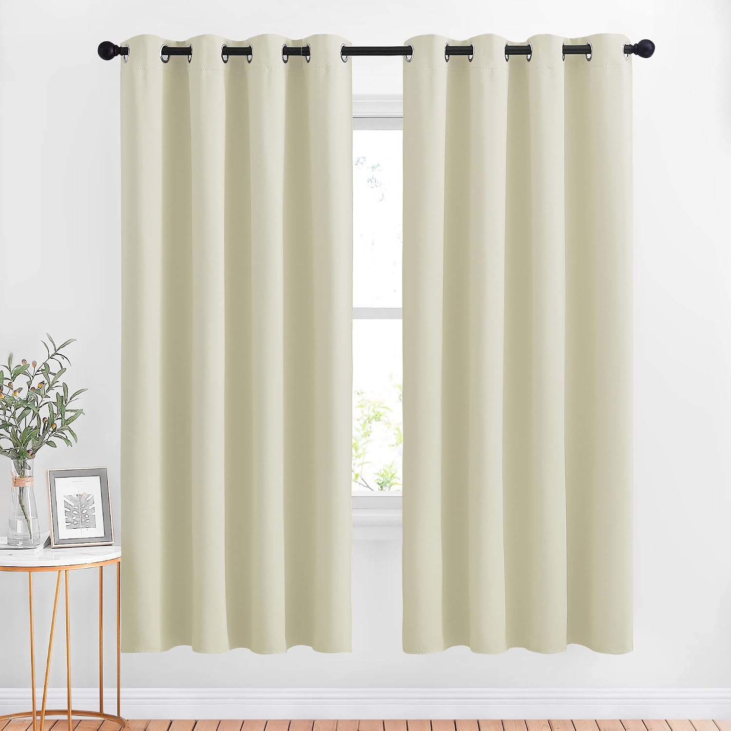 Nicetown Room Darkening Curtains & Drapes - Window Treatment Thermal Insulated Solid Grommet Light Block Panels for Bedroom/Living Room, Be…
